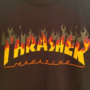 Men’s Black Thrasher Magazine Skateboard Tee Short Sleeve T-Shirt